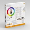 Powerton LIFE RING LIGHT, lampa pierścieniowa 10 ", regulacja barwy i intensywności światła, uchwyt telefonu i tripod