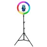 Powerton LIFE RING LIGHT, lampa pierścieniowa 13", regulacja barwy i intensywności światła, uchwyt telefonu i statyw, EOL