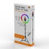 Powerton LIFE RING LIGHT, lampa pierścieniowa 13", regulacja barwy i intensywności światła, uchwyt telefonu i statyw, EOL