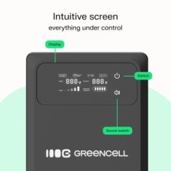 Green Cell Nieprzerwany power zasilanie UPS 800VA 500W z LCD display PowerCore 12 VDC