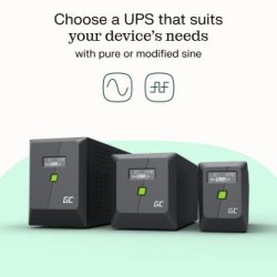 Zasilacz awaryjny UPS Greencell 1000VA 600W PowerProof z LCD display