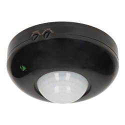 PIR motion sensor 230V 50Hz, 6m, max. 1200W, czarny, ORNO, 360°, IP20, podczerwień, EOL