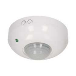 PIR motion sensor 230V 50Hz, 6m, max. 1200W, biała, ORNO, 360°, IP20, podczerwień