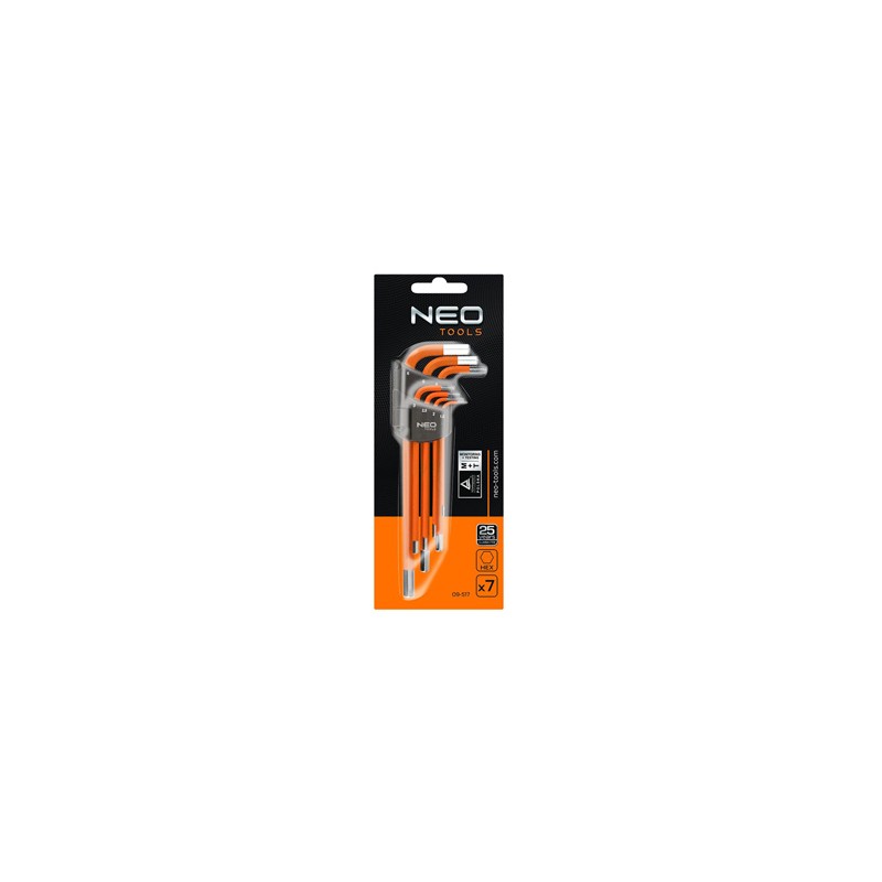 Zestaw kluczy imbusowych 09-517, 1,5-6 mm, zestaw 7 szt, NEO TOOLS