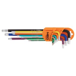 Klucze Torx 09-518, zestaw 9 szt, kolorowe, NEO TOOLS