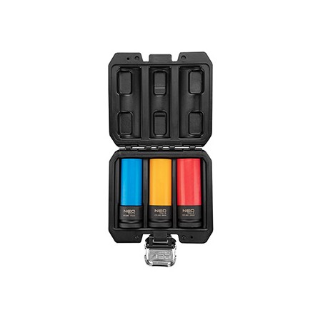 Nasadki Udarowe Nasadki do felg aluminiowych, 12-350, zestaw 3 szt (17mm, 19mm i 21mm), Neo Tools