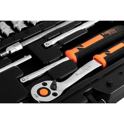 Zestaw kluczy nasadowych, stal chromowo-wanadowa, walizka, Neo Tools