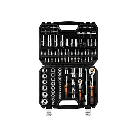 Zestaw kluczy nasadowych, 10-060, stal chromowo-wanadowa, walizka, Neo Tools
