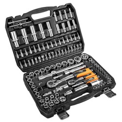 Zestaw kluczy nasadowych, 10-212, 108 szt, rozmiary 1/4 i 1/2, walizka, NEO TOOLS