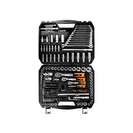Zestaw kluczy nasadowych, 10-216, 216 szt, rozmiary 1/2, 1/4, 3/8, walizka, NEO TOOLS