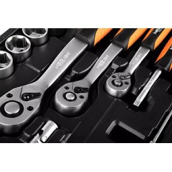 Zestaw kluczy nasadowych, 10-216, 216 szt, rozmiary 1/2, 1/4, 3/8, walizka, NEO TOOLS