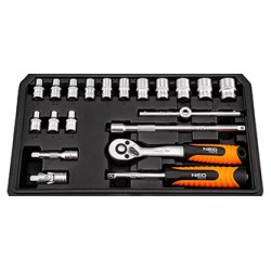 Zestaw kluczy nasadowych, 10-230, 20 szt, rozmiar 1/4, walizka, NEO TOOLS