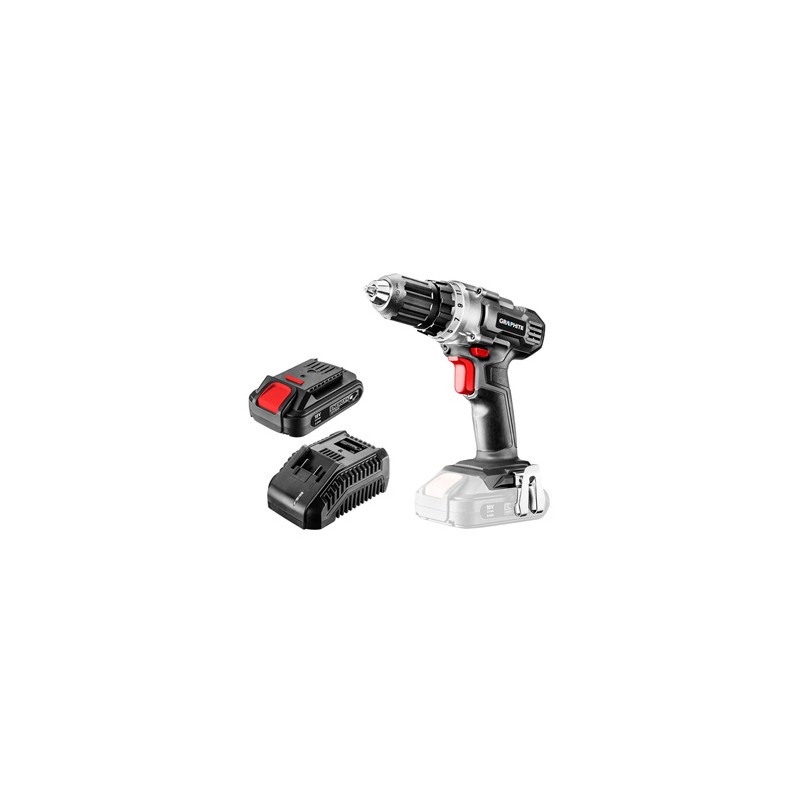Wkrętarka, zestaw akumulatorów i ładowarka, zasilanie akumulatorem, 58G000-SET1, 18V, 3 elementy, Graphite