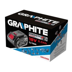 Akumulator, zasilanie akumulatorem, 58G086, 18V, Li-Ion, 6Ah, Energy+, Graphite