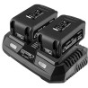 Zestaw, podwójna ładowarka + akumulatory 2x 4Ah, 230V, 58GE134, Energy+, Graphite