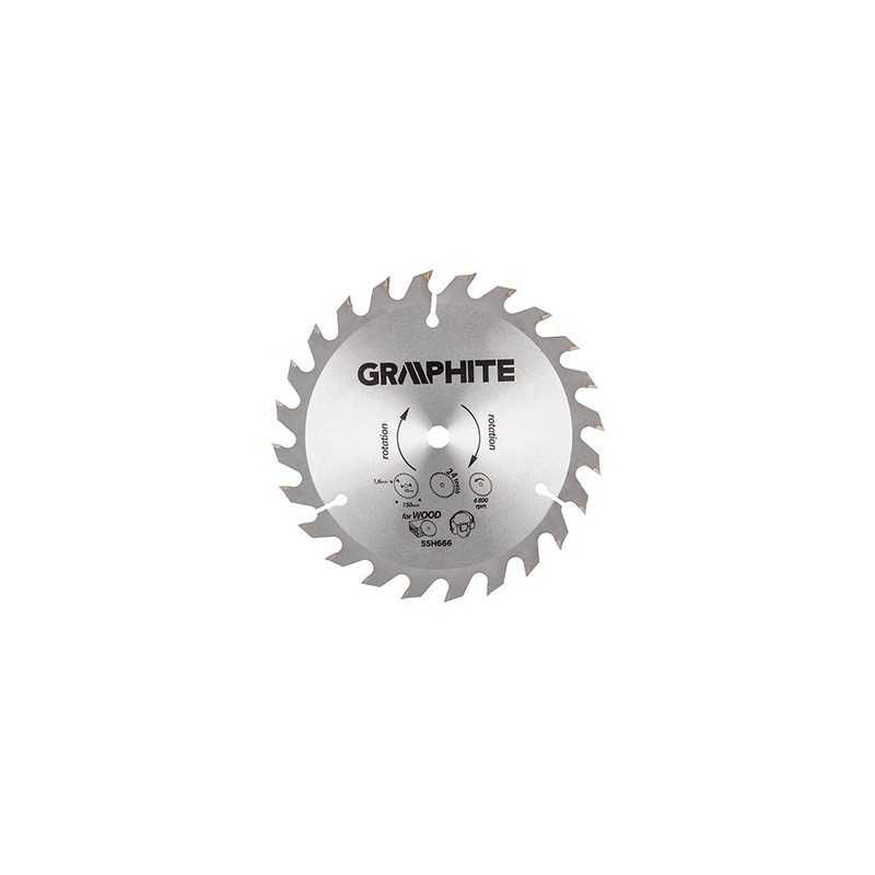Tarcza do drewna, Płyt MDF,  max 6800 obr/min z MN65, 55H666, Tarcza do pilarki, widiowa 150mm, Graphite