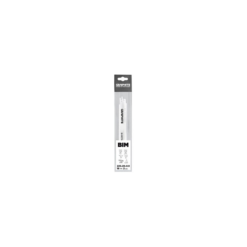 Brzeszczot bagnetowy z 57H953, 2szt w opak, do 58G960, 225x20x0.9mm, 18 TPI, Graphite