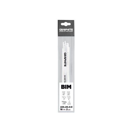 Brzeszczot bagnetowy z 57H953, 2szt w opak, do 58G960, 225x20x0.9mm, 18 TPI, Graphite