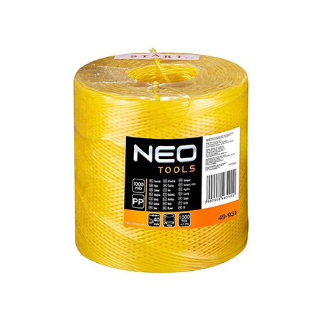 Sznurek polipropylenowy 2000 m z poliester, 49-934, 12l, wytrzymały sznurek polipropylenowy, NEO TOOLS