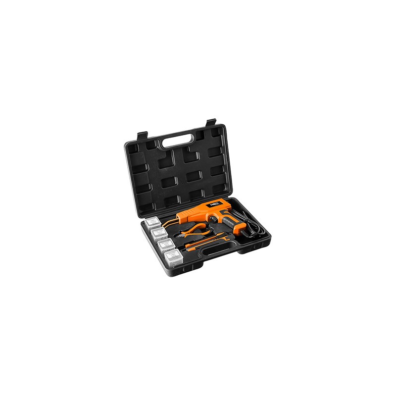 Lutownica do plastiku 50W, 4 typy zszywek po 50szt , 230V 50Hz, pomarańczowa