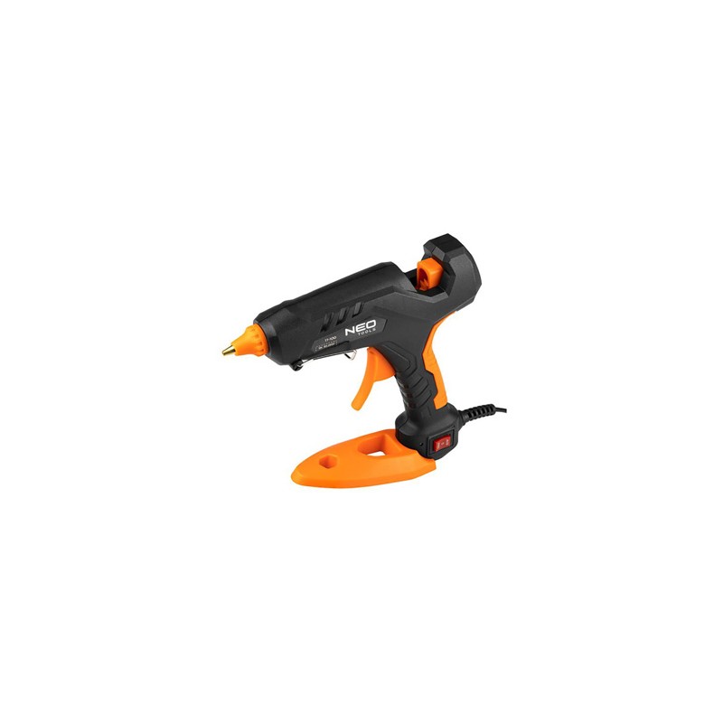 Pistolet na klej zestaw i 12 szt wkładów klejowych 11mm, 60/100W, NEO TOOLS 17-100, 3 chrániče na prsty, látkové pouzdro