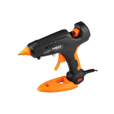 Pistolet na klej zestaw i 12 szt wkładów klejowych 11mm, 60/100W, NEO TOOLS 17-100, 3 chrániče na prsty, látkové pouzdro