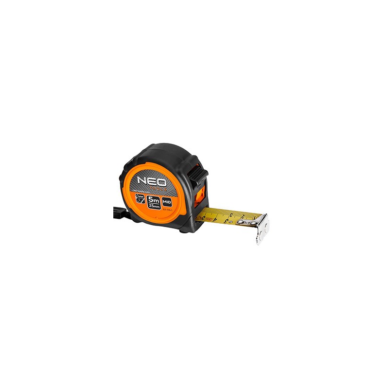 Miara zwijana stalowa NEO TOOLS stal, 5m x 25mm, magnetyczna końcówka