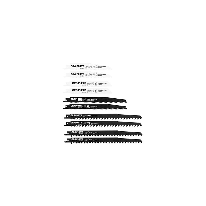 Brzeszczoty do piły szablastej Graphite 56H049 HCS/BIM, zestaw 10 szt