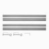 Prowadnice Graphite 58G023-732 do pilarek 58G023, 58G008, srebrna, 2 sztuki szyn, łącznik, 2 zaciski