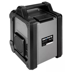 Graphite Radio budowlane, baterie, 18V, 2x15W, Li-Ion, czarne