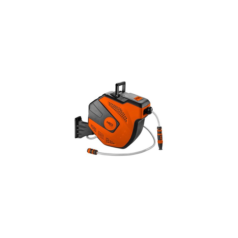 NEO TOOLS Wąż z automatycznym zwijaczem łącznie z wężem ogrodowym, 20+2m, 10bar, pomarańczowo-czarny, 15-891