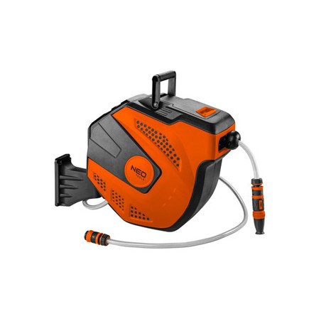 NEO TOOLS Wąż z automatycznym zwijaczem łącznie z wężem ogrodowym, 20+2m, 10bar, pomarańczowo-czarny, 15-891