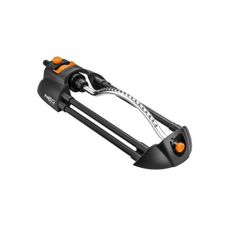 NEO TOOLS Zraszacz oscylacyjny, 18 dysz nawadnia powierzchnię do 14x19m, 1/2" i 3/4", pomarańczowo-czarny, 15-771
