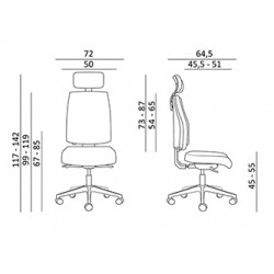 Powerton ERGO JANA Ergonomiczny fotel biurowy, Szary