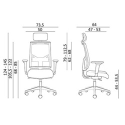 Powerton ERGO MARIE Ergonomiczny fotel biurowy, Jasnoszary
