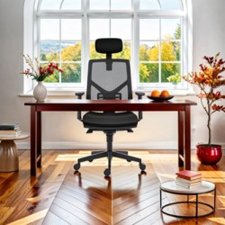 Powerton ERGO TINA Ergonomiczny fotel biurowy, Czarny