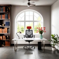 Powerton ERGO TINA Ergonomiczny fotel biurowy, Czerwony