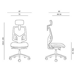 Powerton ERGO TINA Ergonomiczny fotel biurowy, Ciemny niebieski