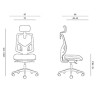 Powerton ERGO TINA Ergonomiczny fotel biurowy, Szary