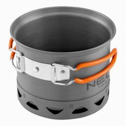 Zestaw garnków 2 w 1 z radiatorem szara, aluminium, 63-144, garnek, patelnia, Neo Tools