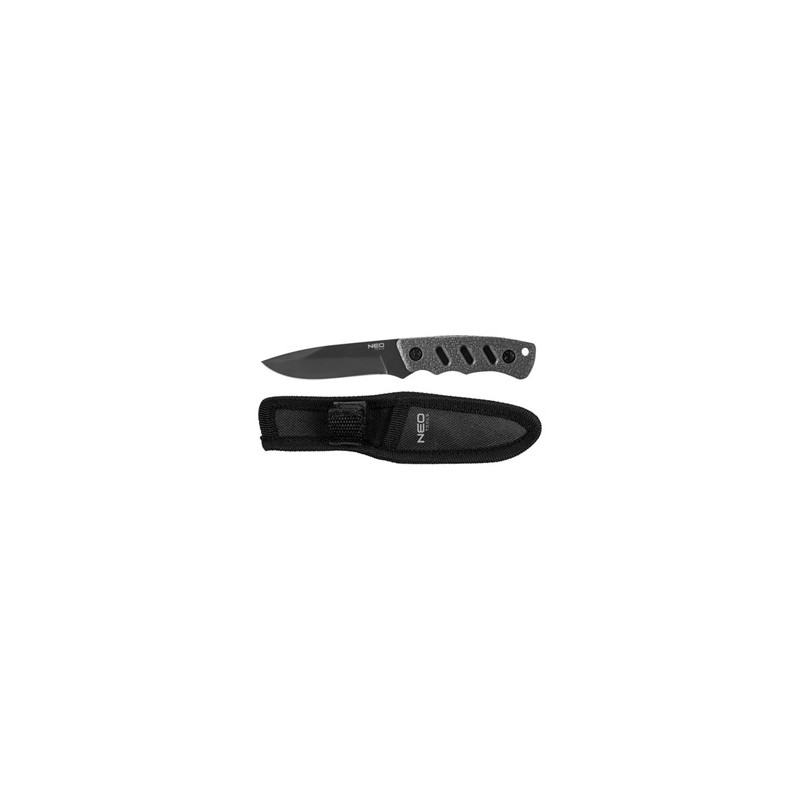Neo Tools Nóż typu full tang, nerezová ocel, 165mm, 94mm, gumowany uchwyt, nylonowe etui