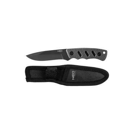 Neo Tools Nóż typu full tang, nerezová ocel, 165mm, 94mm, gumowany uchwyt, nylonowe etui