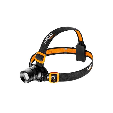 Lampka czołowa led, 3xAAA, czarna, Funkcja zoom, aluminiowa, 250 lumenów