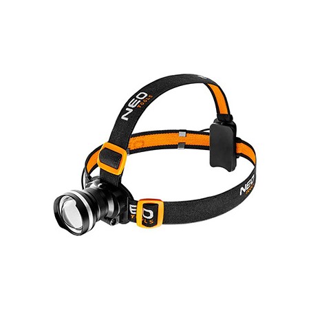 Lampka czołowa led, 3xAAA, aluminium, czarna, Funkcja zoom, 3 rodzaje świecenia