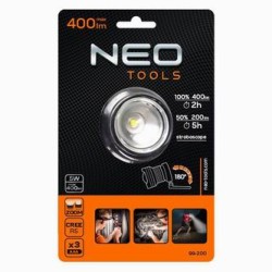 Lampka czołowa led, 3xAAA, aluminium, czarna, Funkcja zoom, 3 rodzaje świecenia