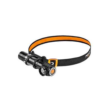 Lampka czołowa led, 1x1200 mAh, aluminium, czarna, Funkcja zoom, 3 rodzaje świecenia