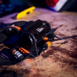 Lampka czołowa led, 1x2000 mAh, aluminium, czarna, 6 rodzajów oświetlenia, IP20