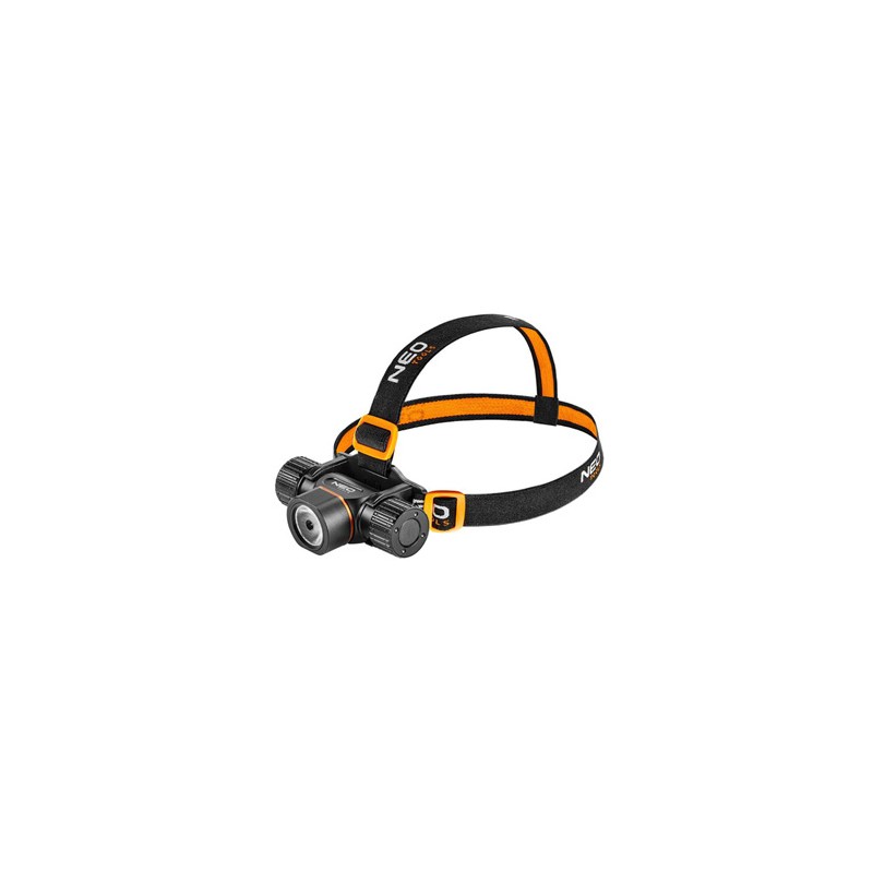 Lampka czołowa led, 1x4000 mAh, czarna, IPX4, 5 funkcji, moc 20 W