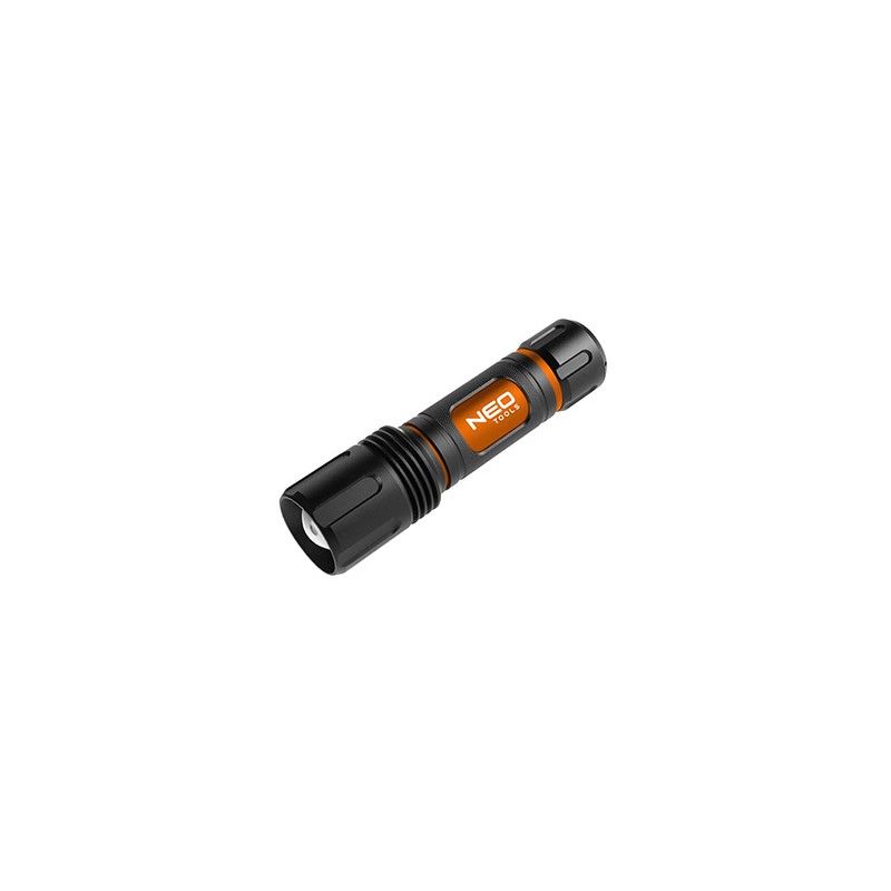 Latarka LED, 6xAA, aluminium, czarna, Funkcja zoom, 3 rodzaje świecenia ,IPX4