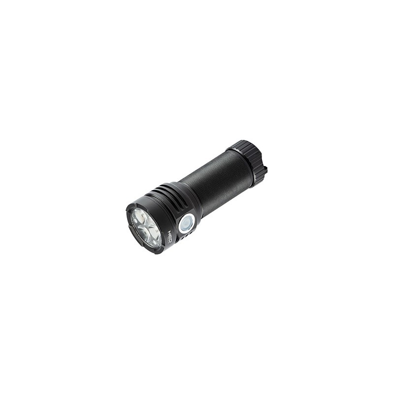 Latarka LED akumulatorowa, 1x4000 mAh, aluminium, czarna, Funkcja zoom, 3 rodzaje świecenia, IPX4, USB